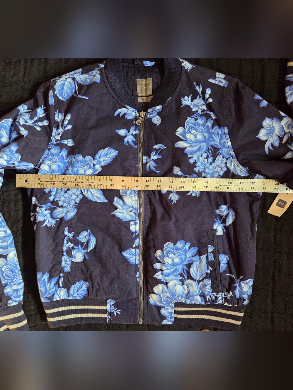 Gap Navy Floral Bomber Jacket NWT - Picture 2 of 3